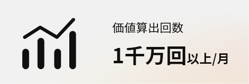 価値算出回数　１千万回以上/月